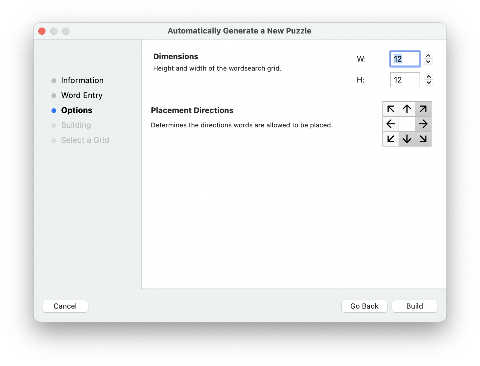 Step 3: Word Search Configuration